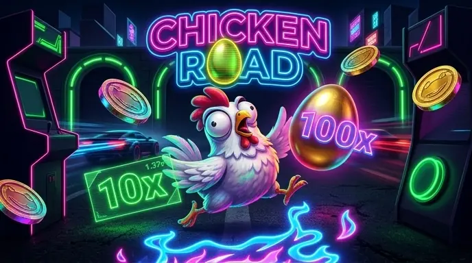 Chicken Road Nederland game screenshot met de kip en multiplier